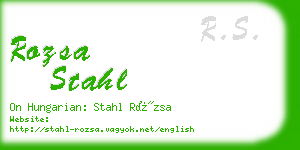rozsa stahl business card